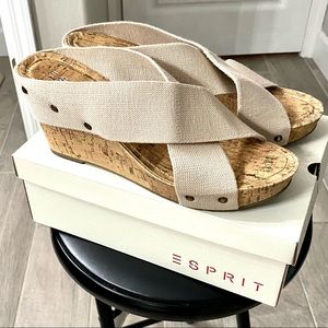 Esprit canvas strap wedges